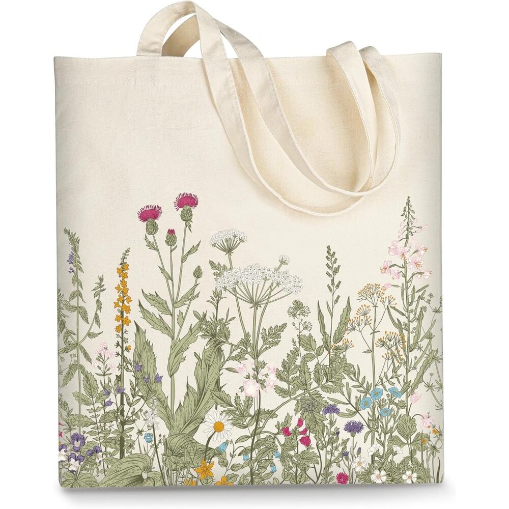 Canvas Tote Bag For Women, Aesthetic Cute Grocery Grocery Reusable Cotton Gift B